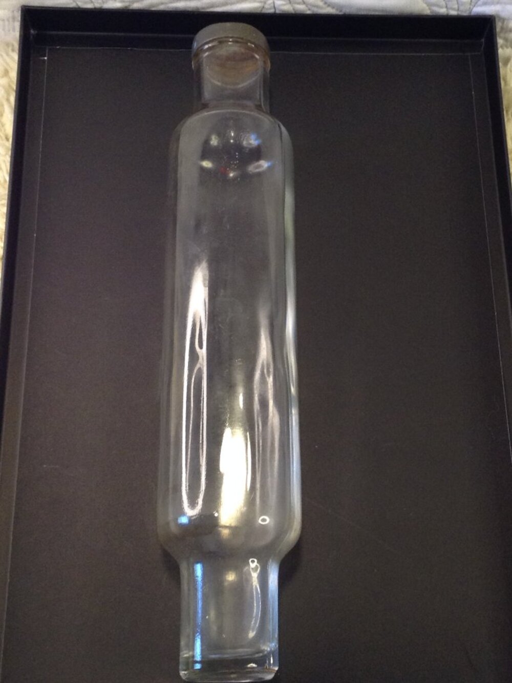 VTG/ANT Original Clear Glass 6 x 14" Rolling Pin Cap Nostalgic Kitchencore Retro